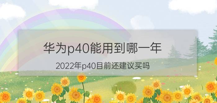 华为p40能用到哪一年 2022年p40目前还建议买吗？